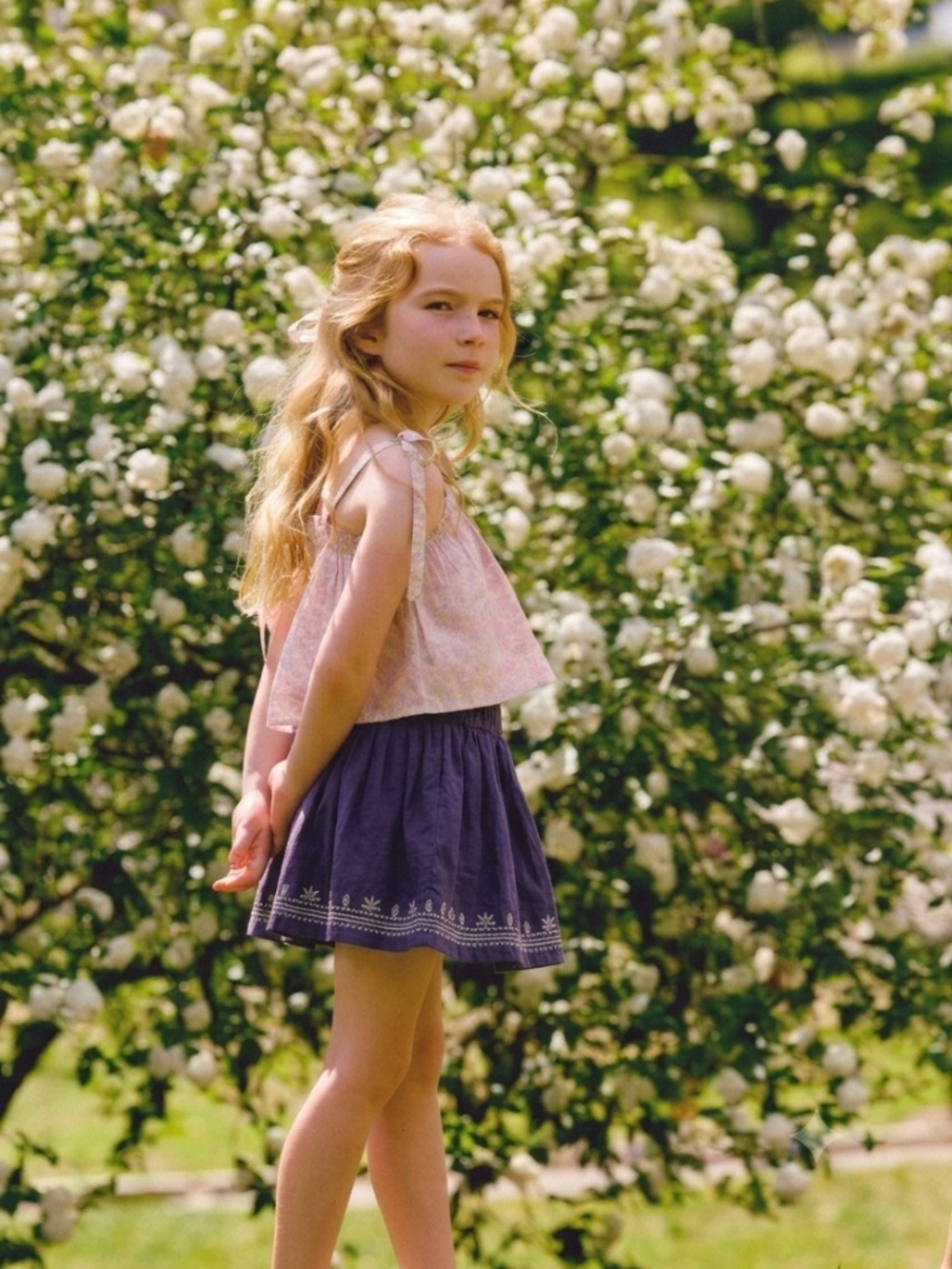 100% COTTON girls embroidered skirt